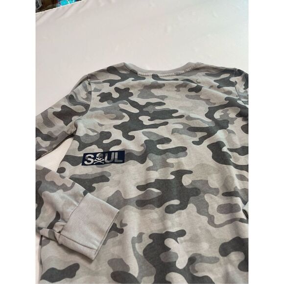 Soul Cycle Grey Camo Camouflage Sweatshirt Size Small - Picture 9 of 10